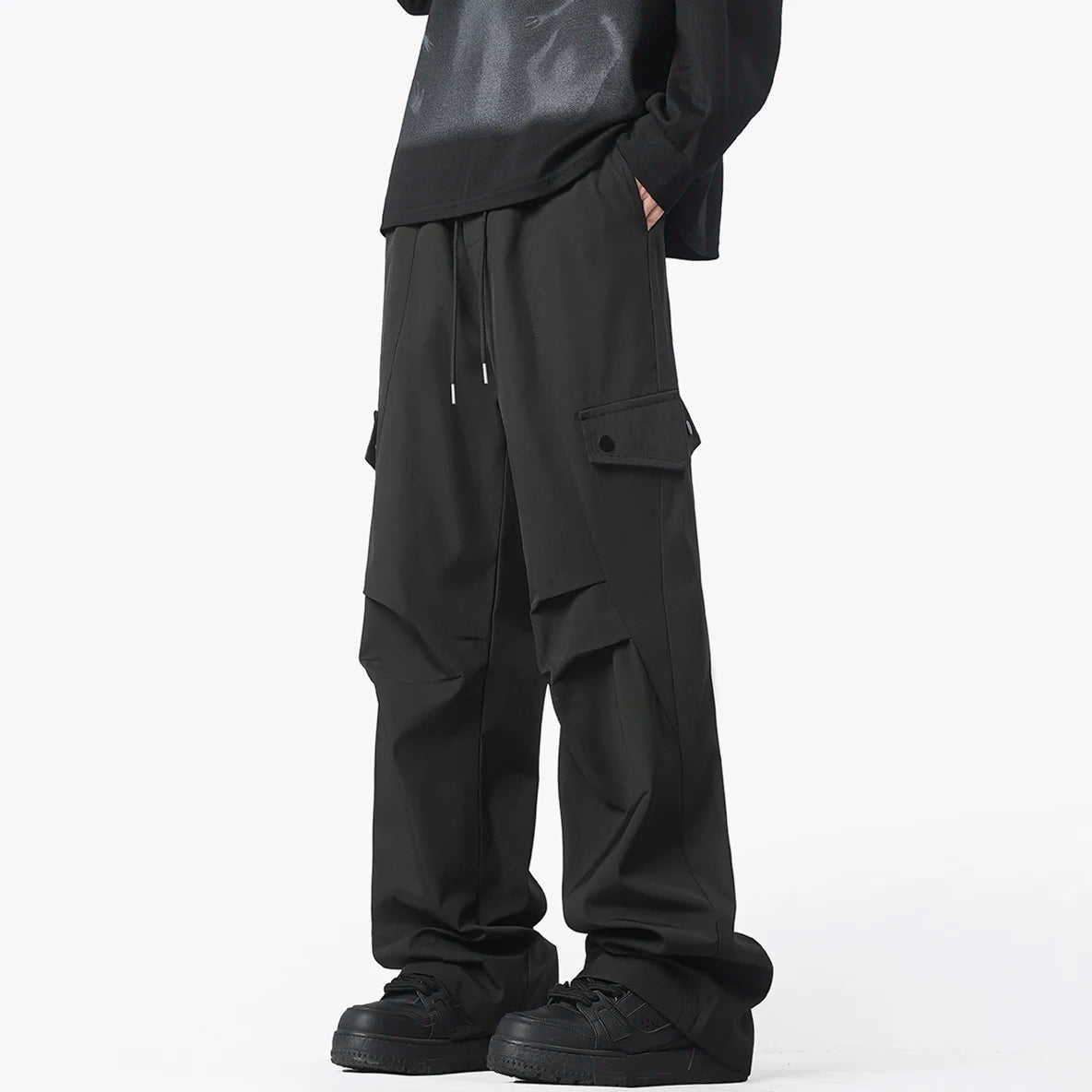 Cargo Pants Men Jogging Casual Pants Men's Black Y2K Baggy Pants Oversized Wide Leg Trousers Multi-Pocket Fashion Sweatpants
