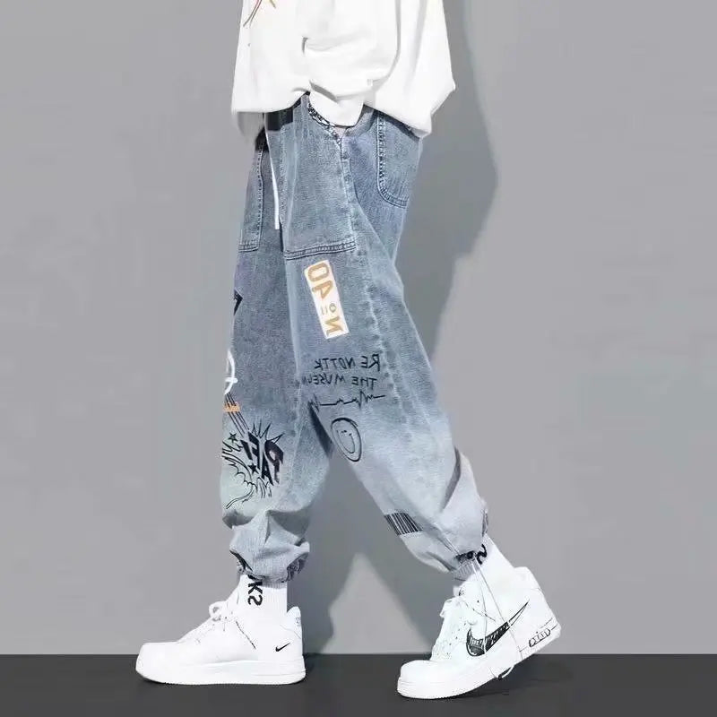 High quality Fashion Men's Cargo Pants Hip Hop Trend Streetwear Jogging Pants Men Casual Elastic Waist Men Clothing Trousers