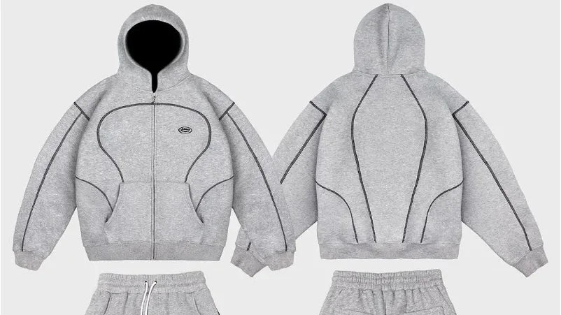 High street hip hop fashion new Y2k men clothing set retro trend casual sportswear personality pattern design loose sweatpants