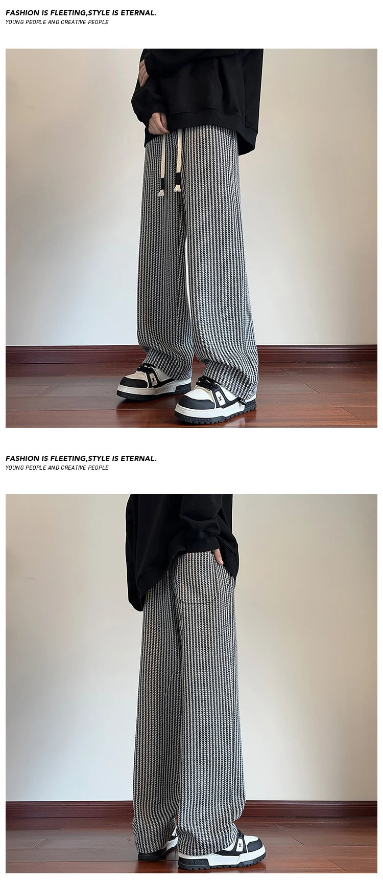Casual Pants For Men 2024 Spring Autumn New Style American Fit Loose Fit Leg Sweatpants Skin Sense Straight Leg Pants