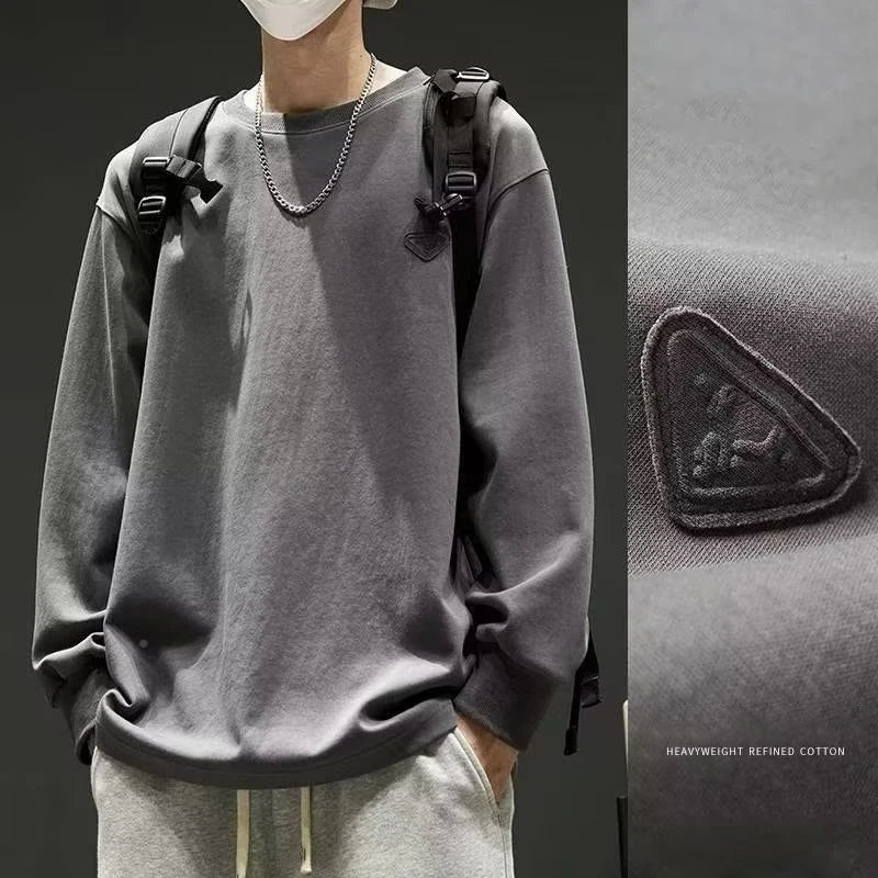2026 New Foam Print Sweatshirts For Men Casual Y2K Vintage Crewneck Pullover Hoody Patchwork Oversized Tracksuit Clothes