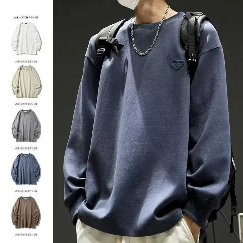 2026 New Foam Print Sweatshirts For Men Casual Y2K Vintage Crewneck Pullover Hoody Patchwork Oversized Tracksuit Clothes