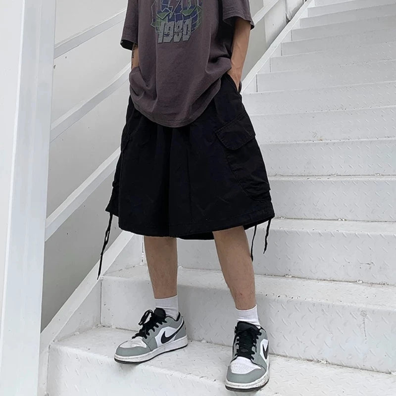 Wide Leg Shorts Men Short Oversize Vintage Men's Shorts for Summer Clothing Mens Sports Bermuda Running Workout Cargo Pants