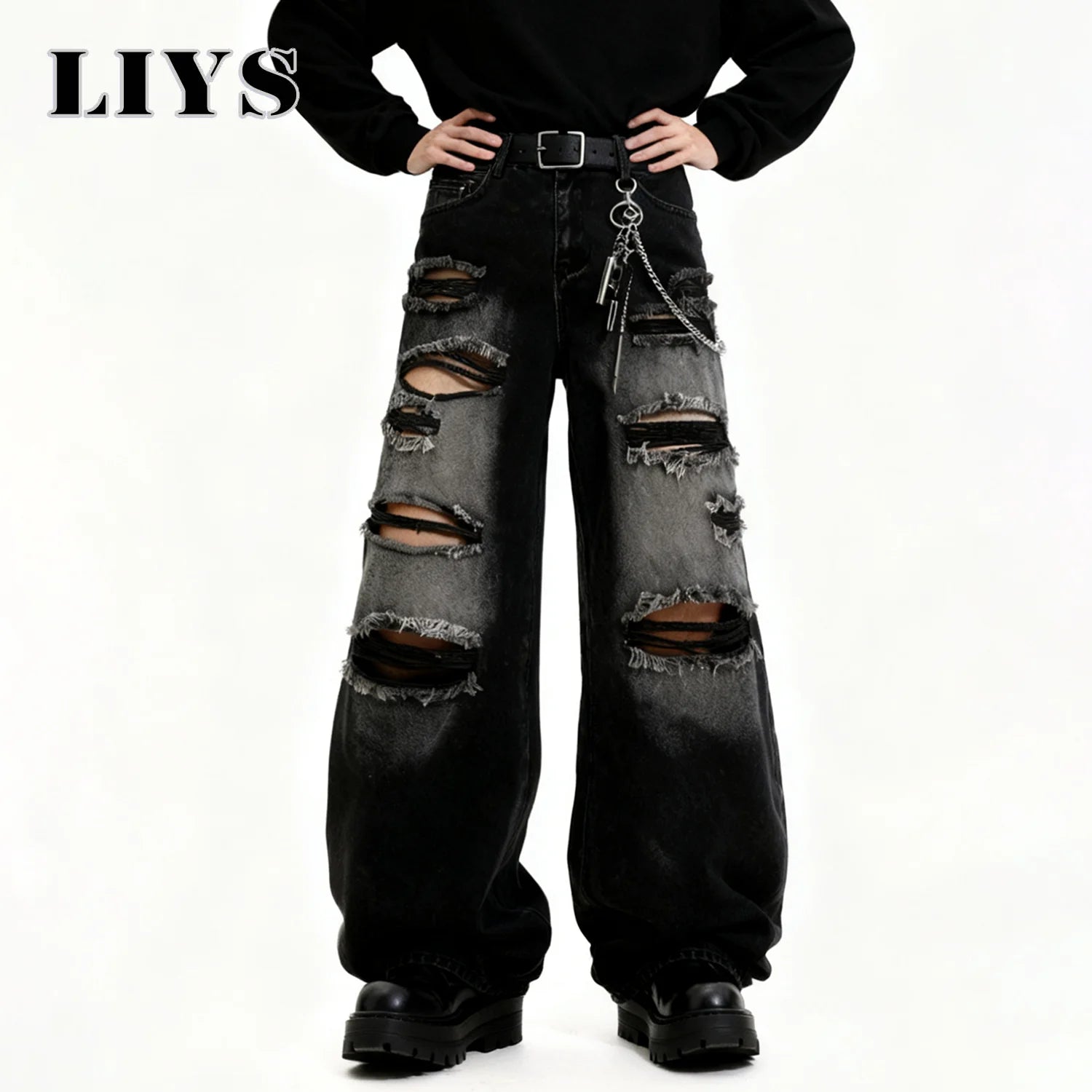 Urban Retro Ripped Wide Leg Jeans