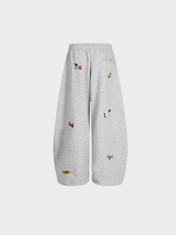 Embroidered Pup Barrel Sweatpants