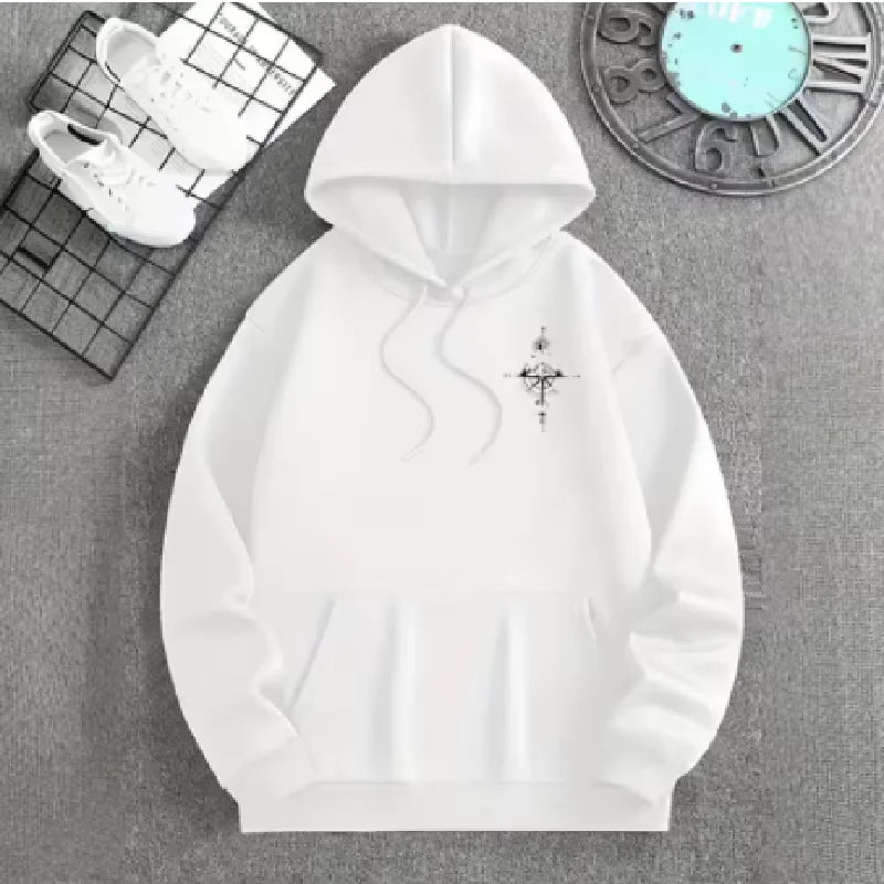 Vintage Compass Print Hoodie