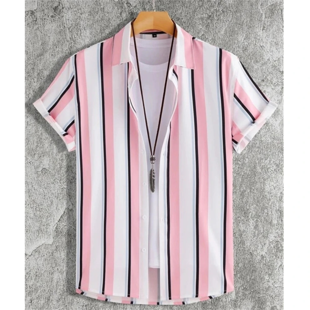 Coastal Stripe Summer Casual Shirt
