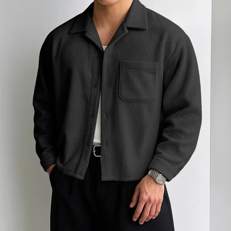 Cropped Corduroy Retro Casual Shirt