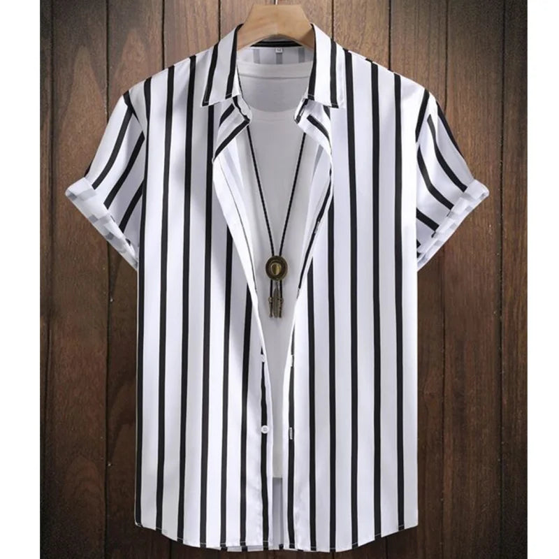 Summer Casual Oversized Stripe Shirt