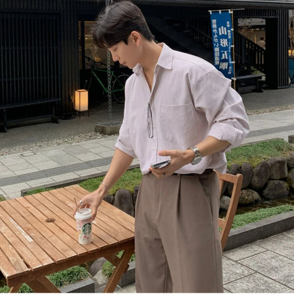 Urban Oversized Striped Casual Shirt