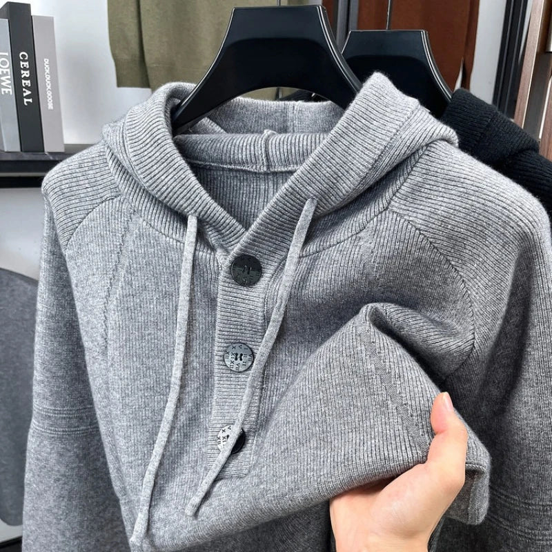 Everyday Heavy Knit Hooded Pullover Sweater