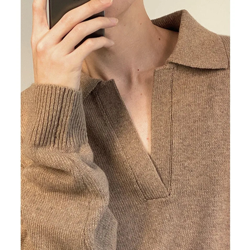 Everyday Vintage Knit Polo Sweater