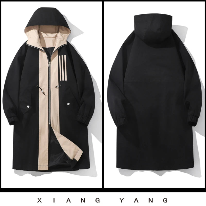 Urban City Block Hooded Overcoat