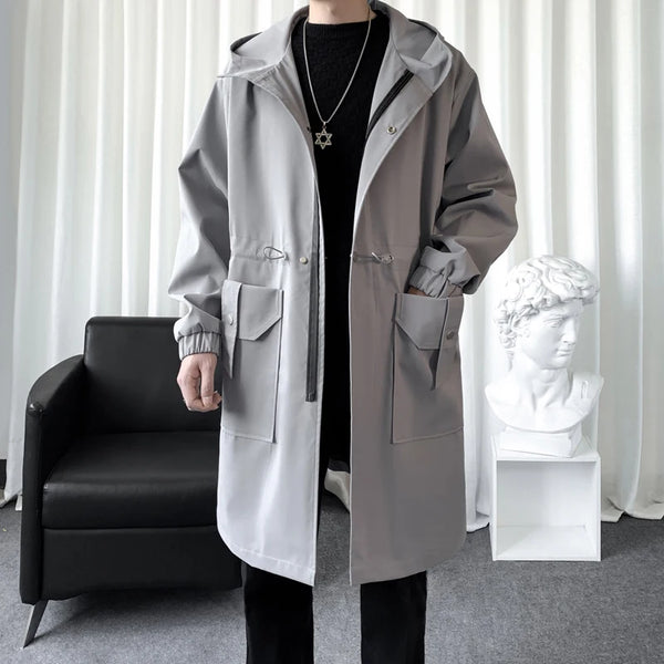 Everyday Windproof Hooded Long Jacket