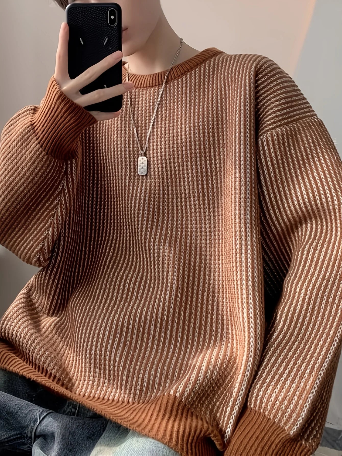 Twisted Stripe Cozy Lazy Pullover
