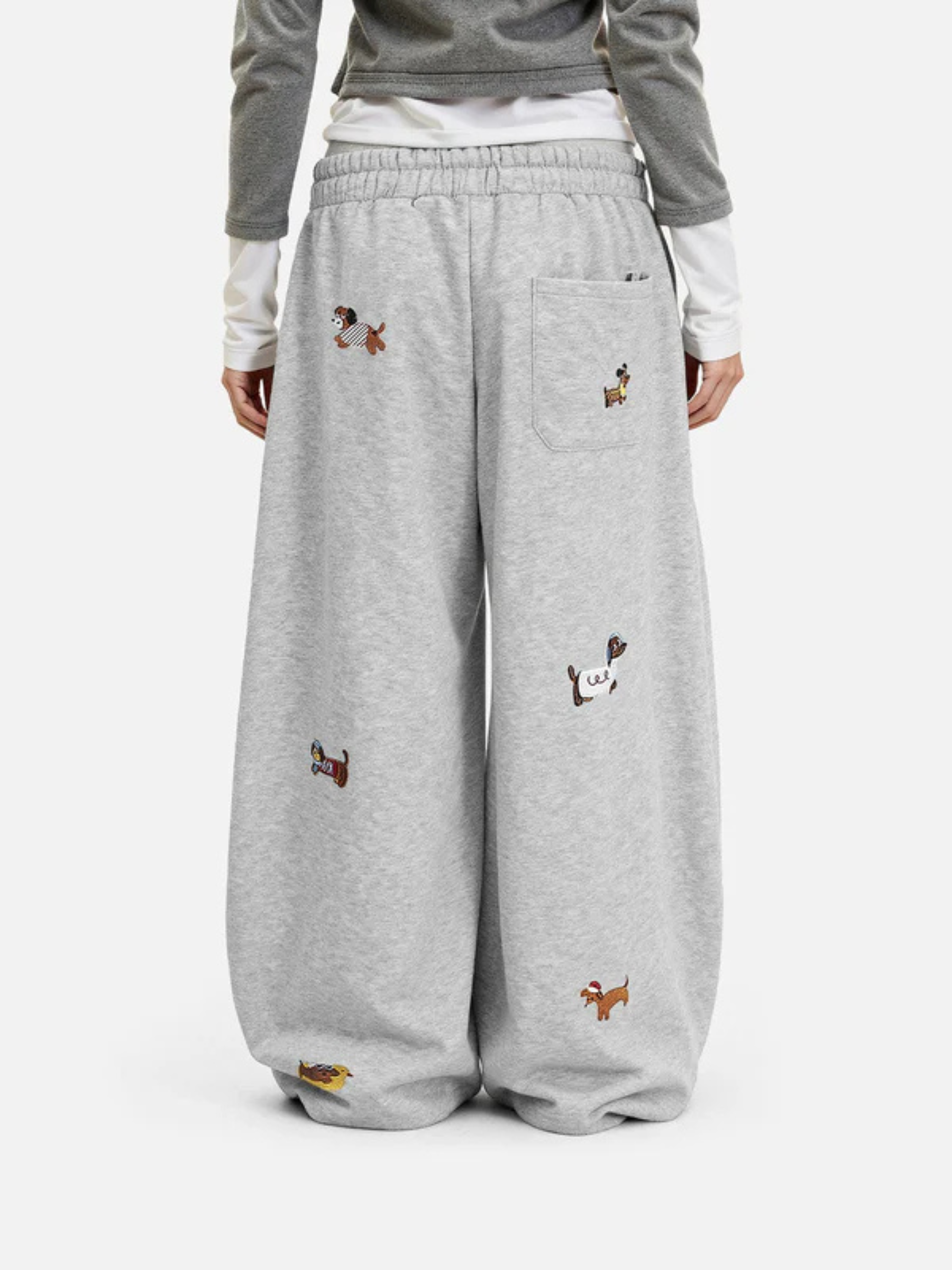 Embroidered Pup Barrel Sweatpants