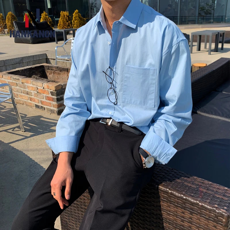 Everyday Easy Oversized Blue Shirt