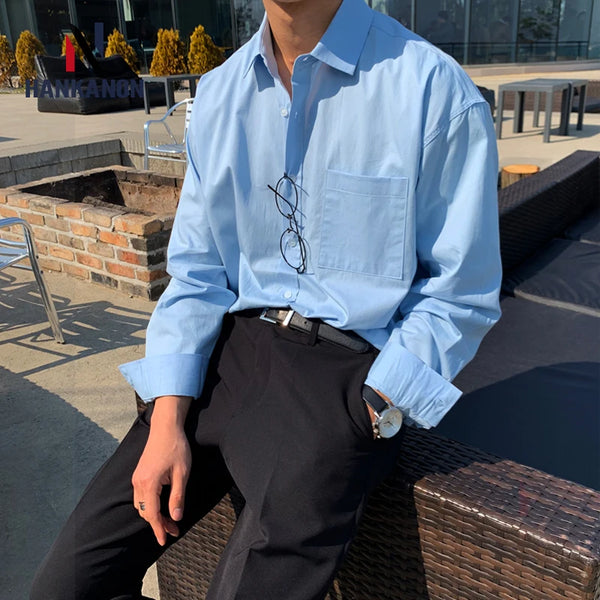 Everyday Easy Oversized Blue Shirt