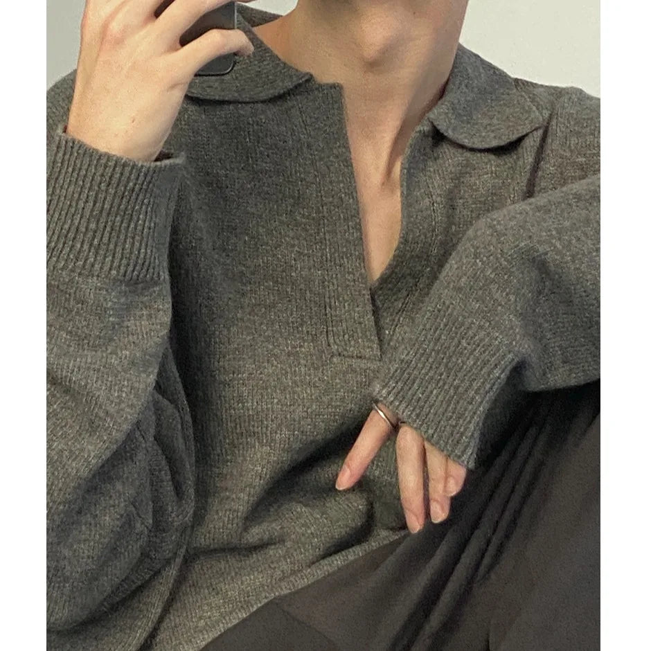 Everyday Vintage Knit Polo Sweater