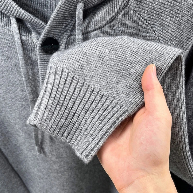 Everyday Heavy Knit Hooded Pullover Sweater
