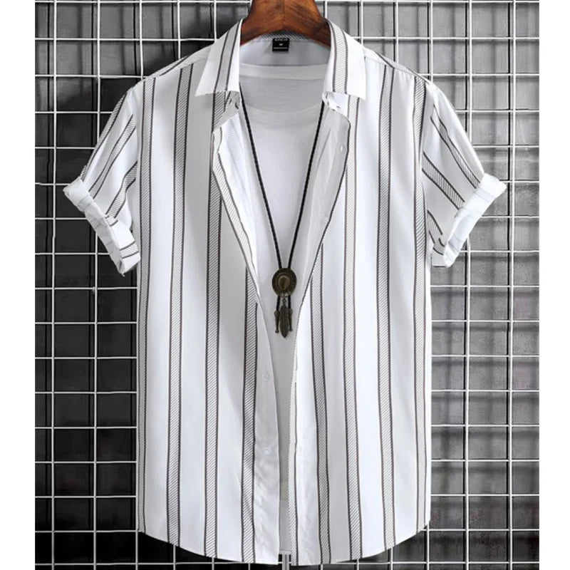 Summer Casual Oversized Stripe Shirt