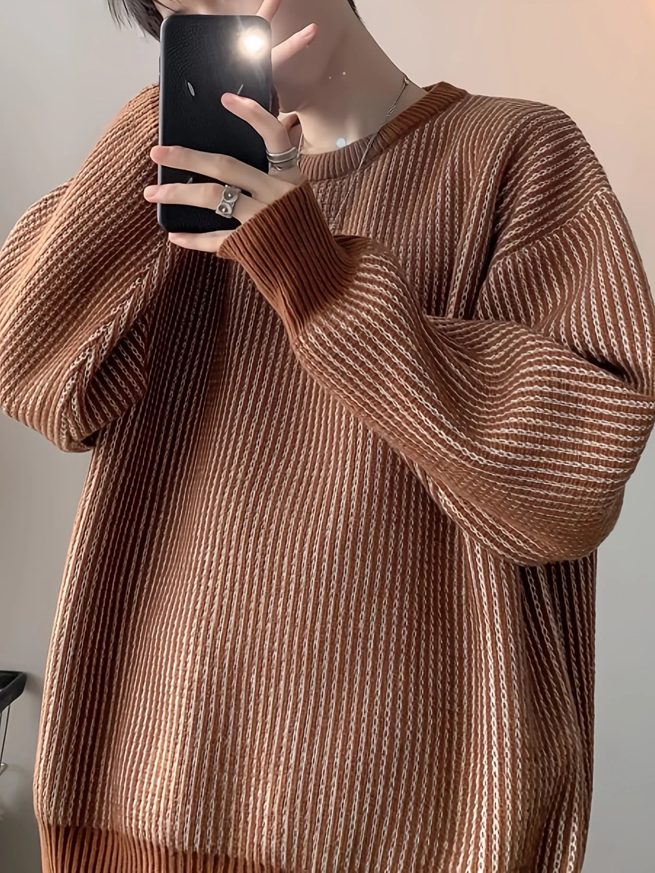 Twisted Stripe Cozy Lazy Pullover