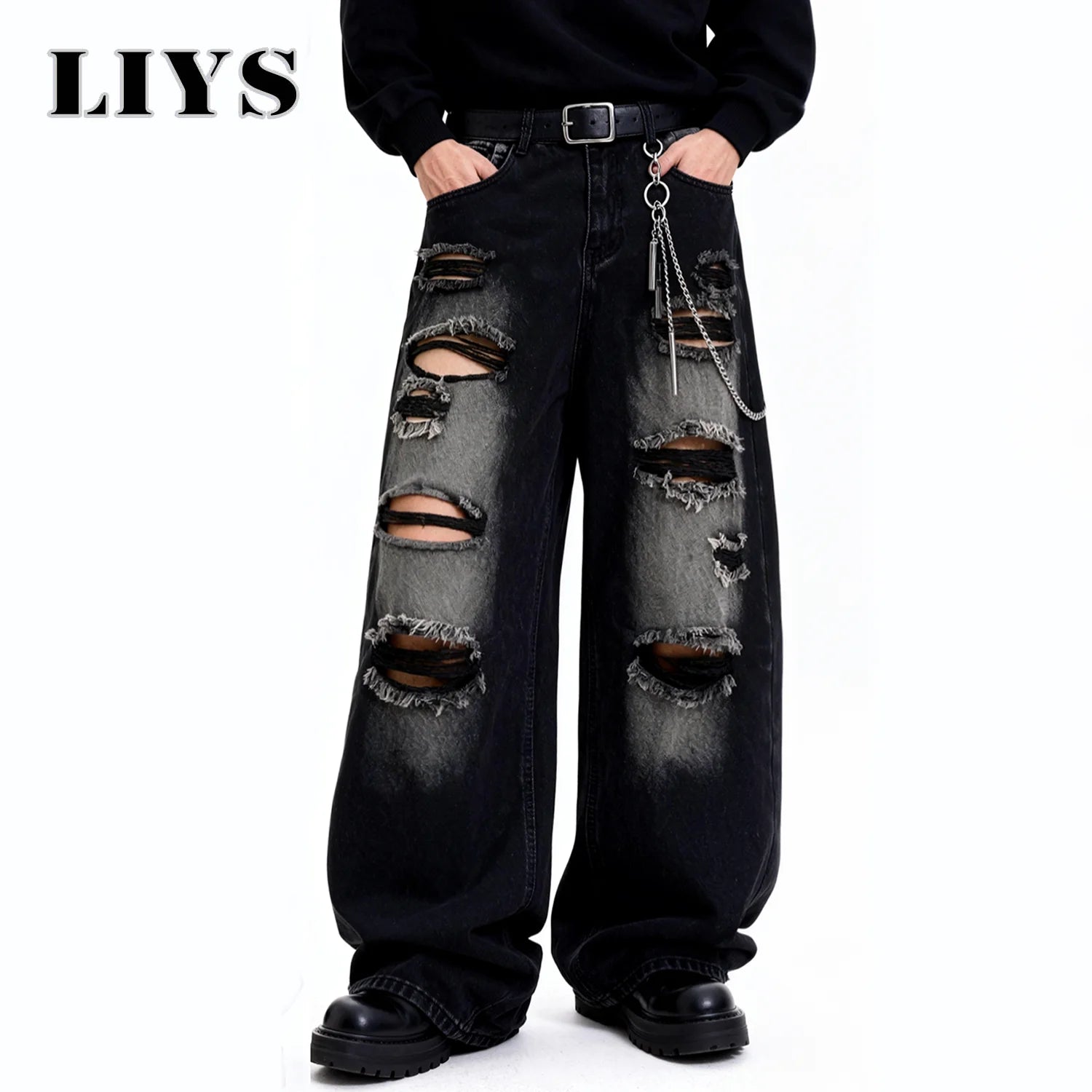 Urban Retro Ripped Wide Leg Jeans
