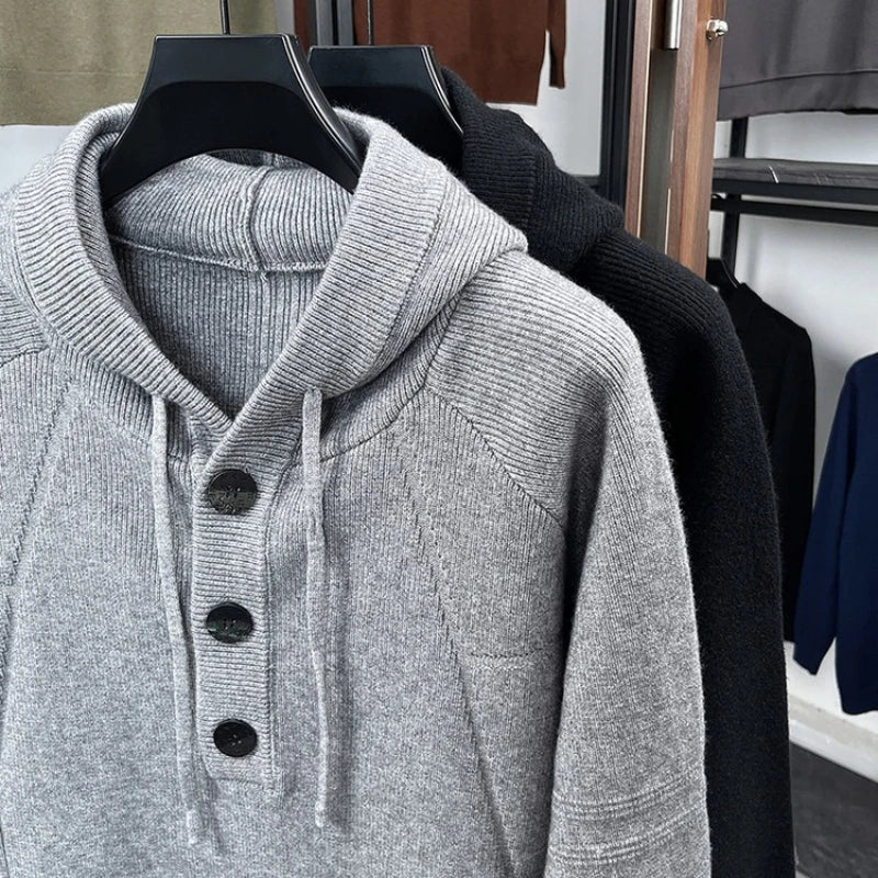 Everyday Heavy Knit Hooded Pullover Sweater