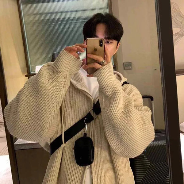 Cozy Zip Knit Hoodie Cardigan