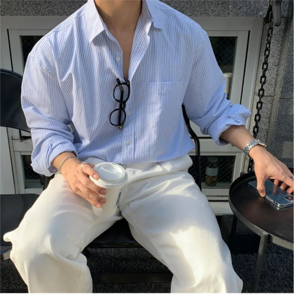 Urban Oversized Striped Casual Shirt