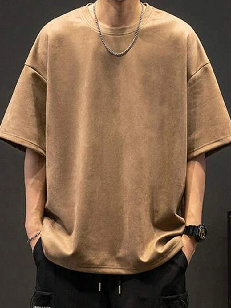 Suede Streetwear Casual Summer Tee
