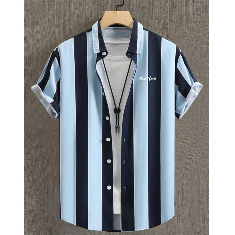 Coastal Stripe Summer Casual Shirt