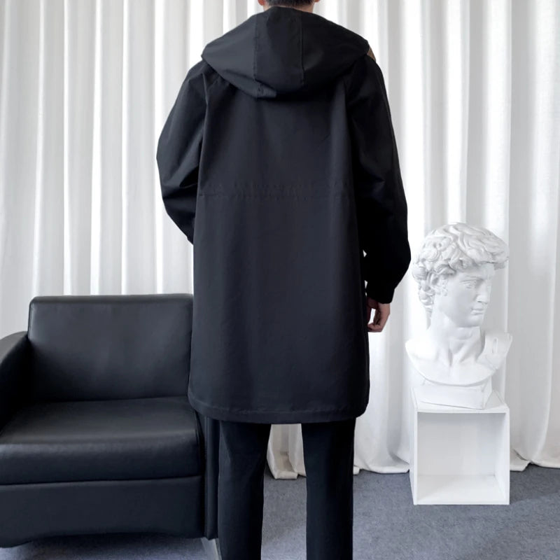 Urban City Block Hooded Overcoat