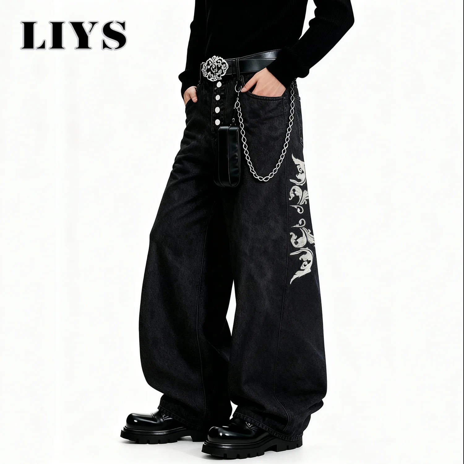 Urban Retro Winged Wide-Leg Jeans