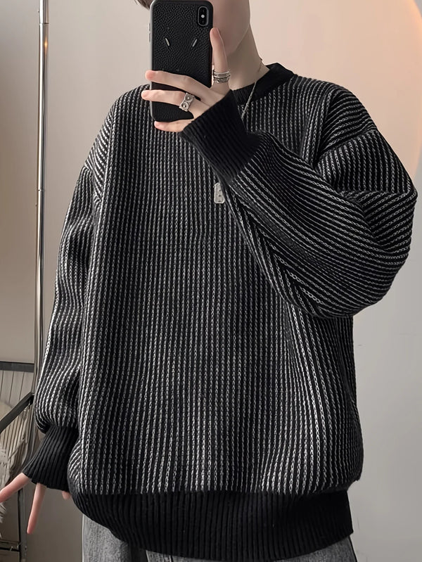 Twist Striped Cozy Pullover Sweater