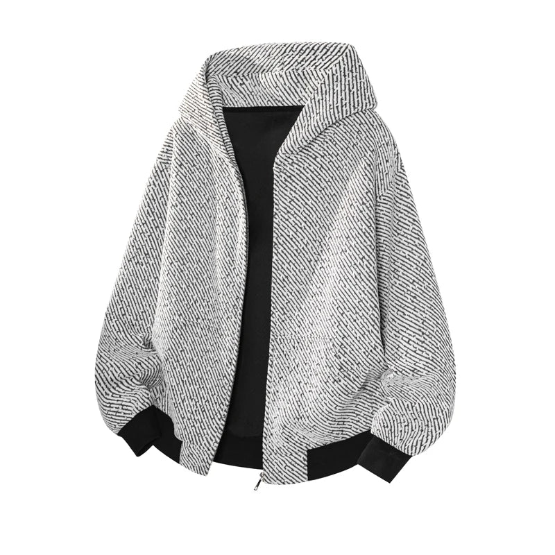 Retro Autumn Zip-Up Street Hoodie