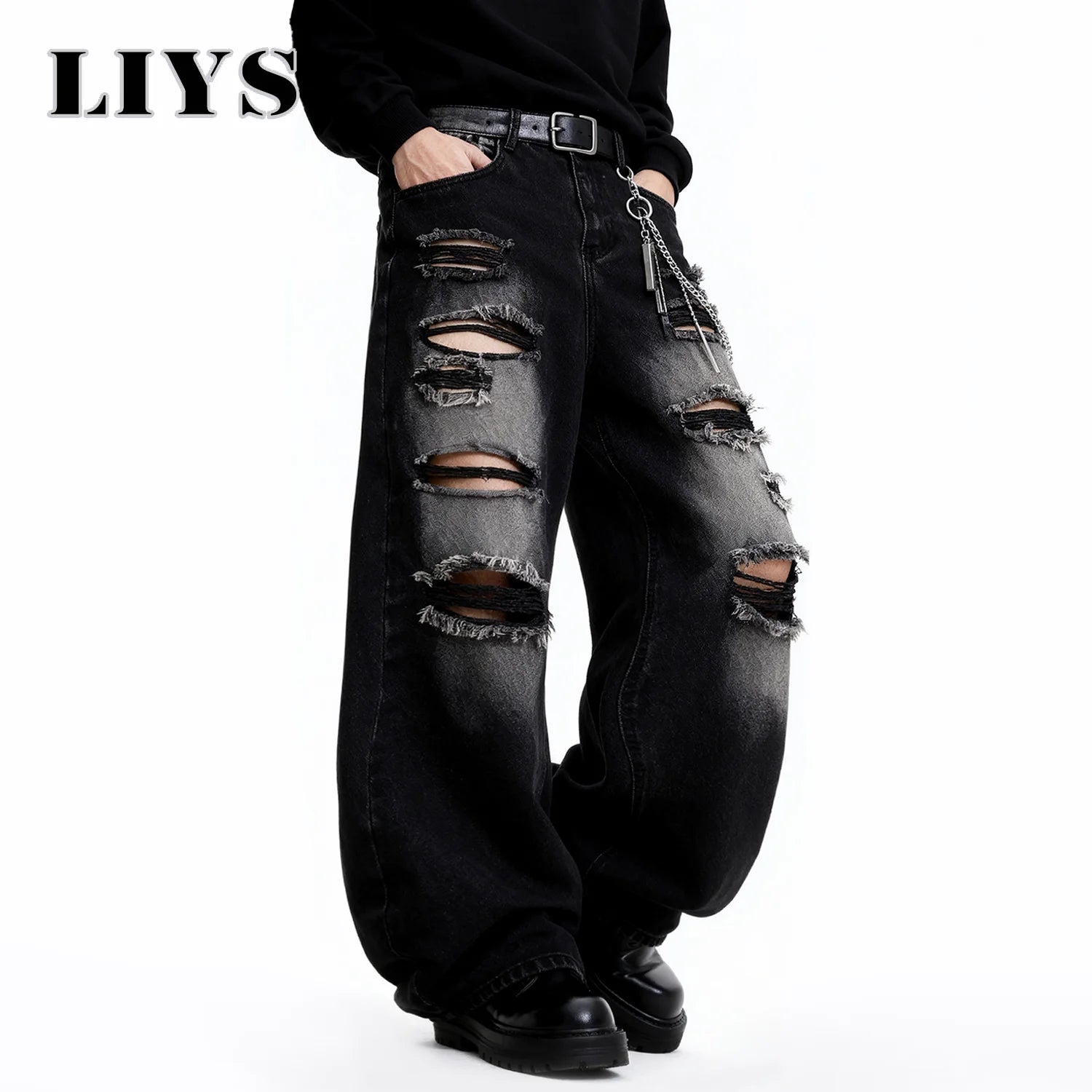 Urban Retro Ripped Wide Leg Jeans