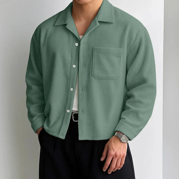 Cropped Corduroy Retro Casual Shirt