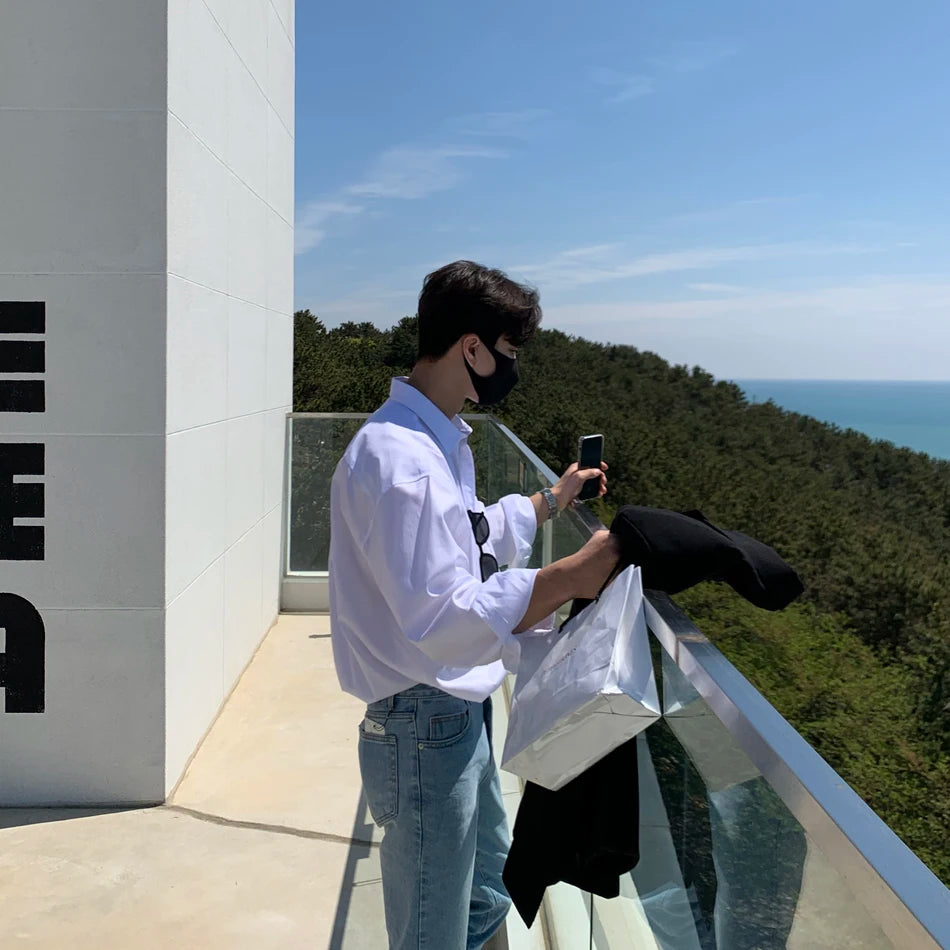 Everyday Easy Oversized Blue Shirt